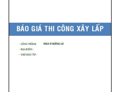 BÁO GIÁ THI CÔNG PHẦN THÔ